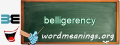 WordMeaning blackboard for belligerency